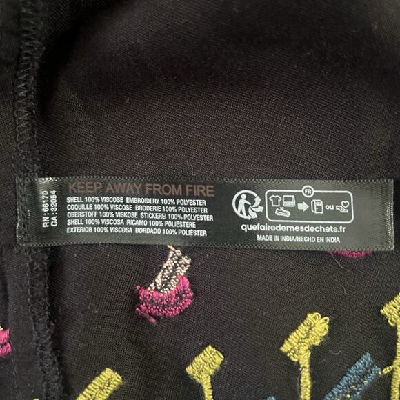 Anthropologie Embroidered Black Geometric Motif Sleeveless Relaxed Maxi Dress - Picture 8 of 8